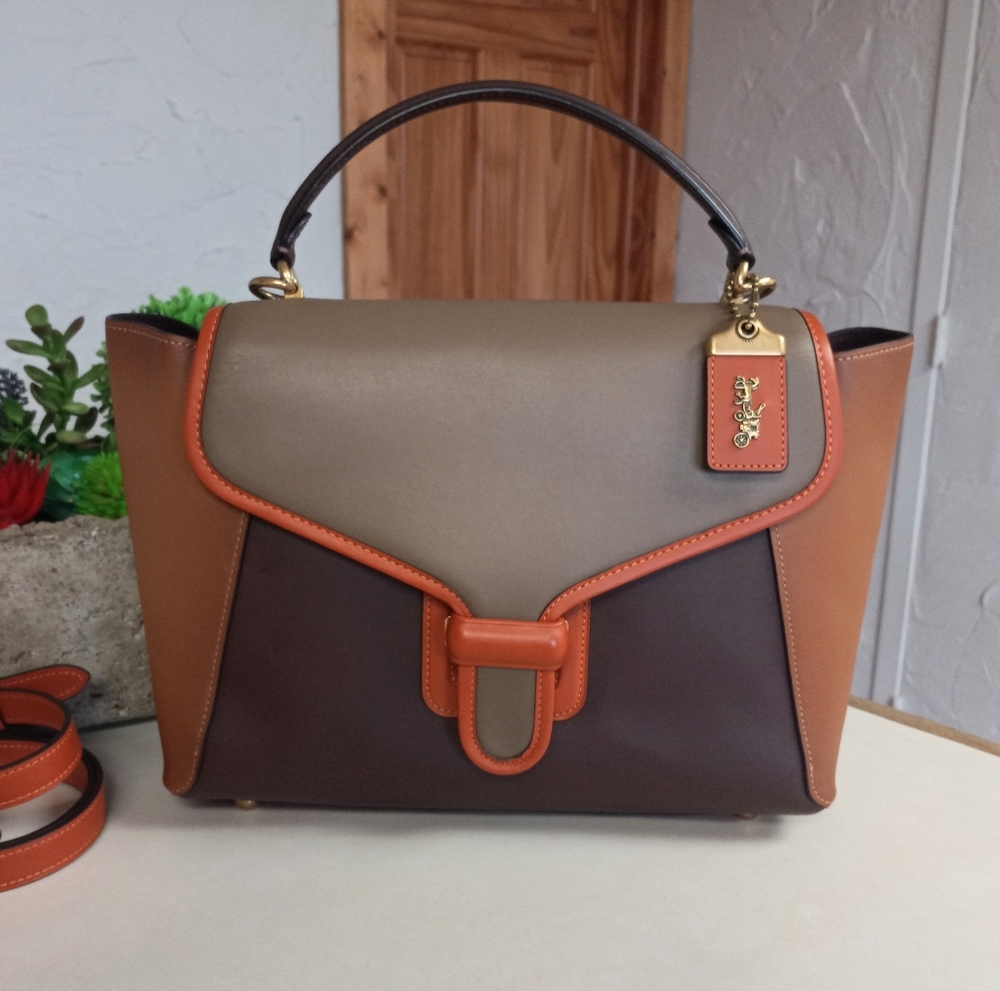 Coach Couriere Carryall Satchel In Colorblock Leather - Picture 11 of 15